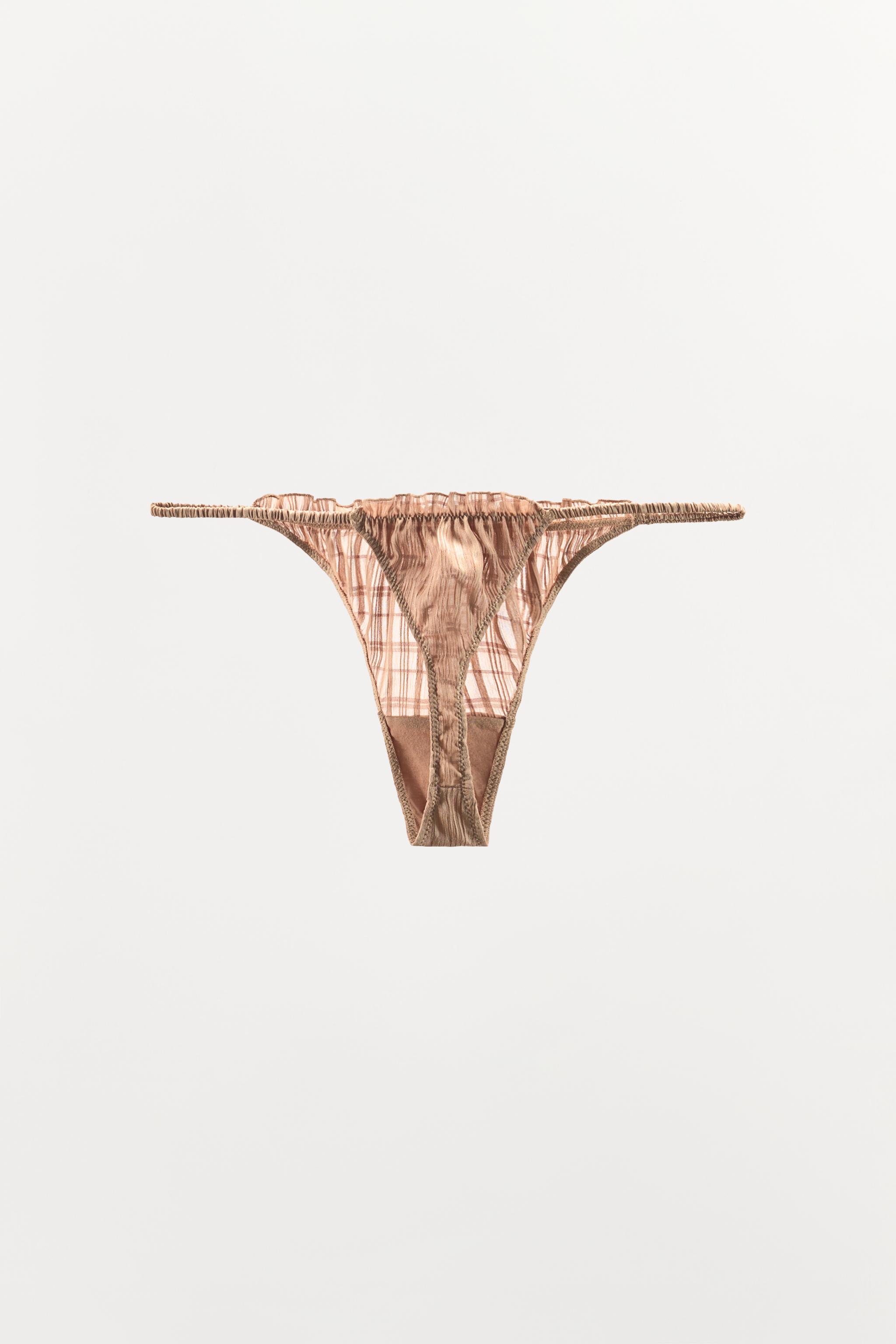 RUCHED ELASTIC THONG